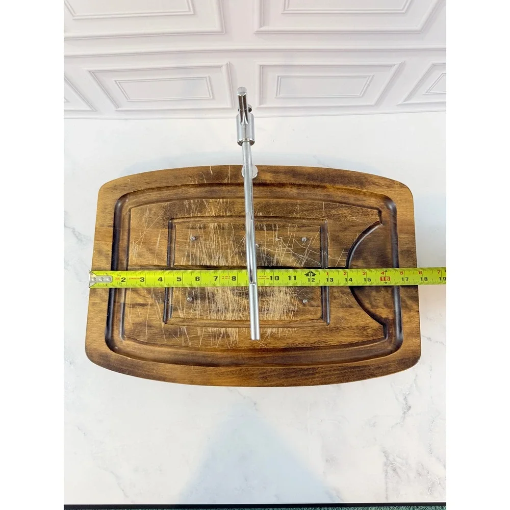 VTG Walnut Solid Wood Carving Board With Metal